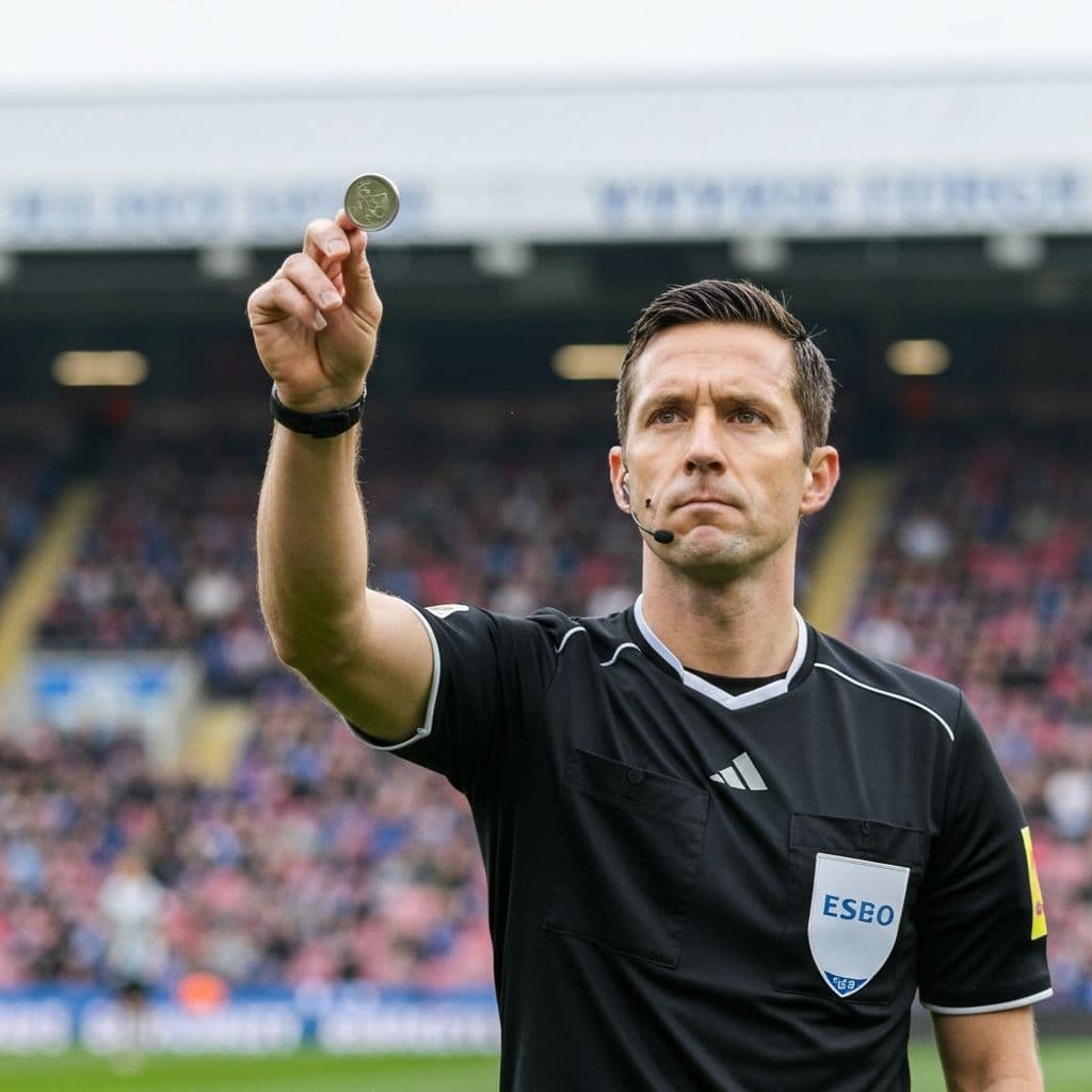 Sports referee conducting coin toss