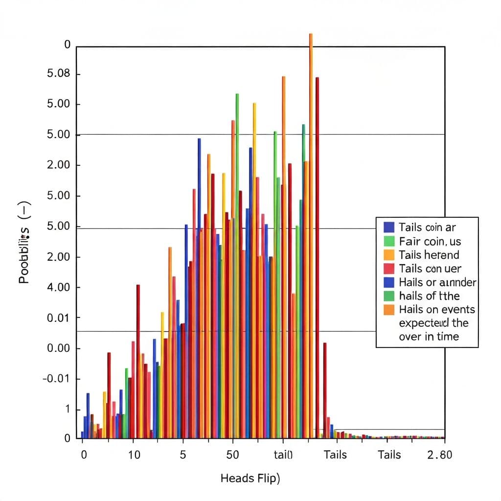 Coin flip probability distribution visualization